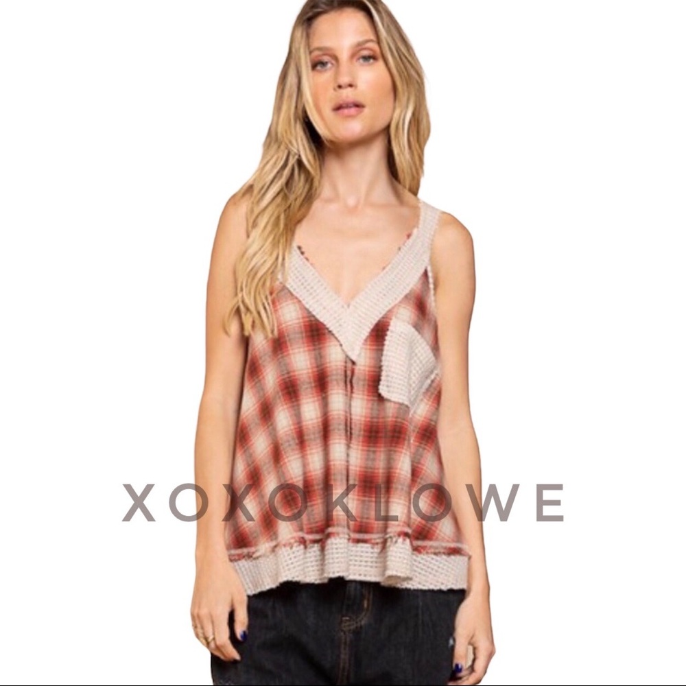 POL Plaid Relaxed Fit Boho Tank Top - Picture 11 of 15